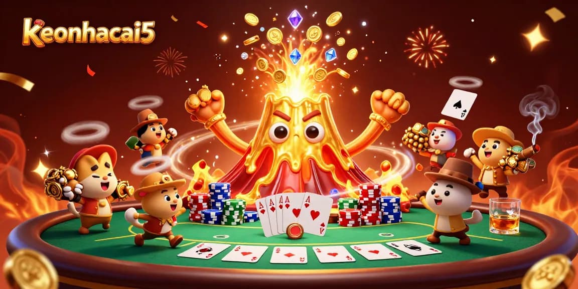 Engage with thrilling poker action and win big at keonhacai5 with a vibrant casino scene.