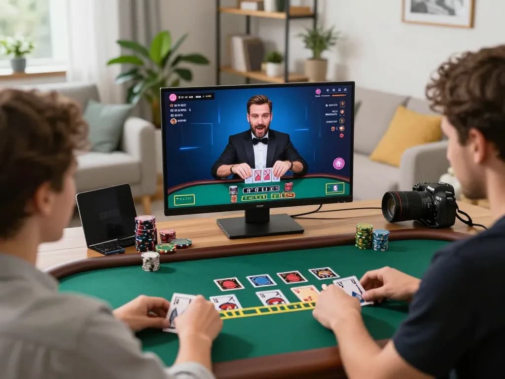 Engaging players enjoying the best online casinos in Canada through live dealer blackjack interface