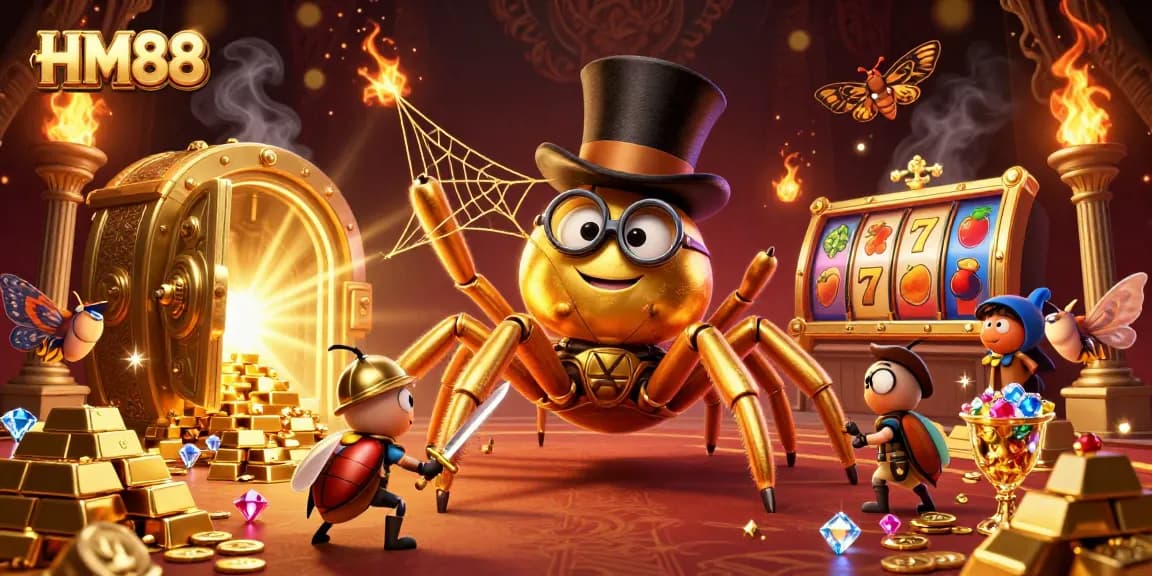 Join the adventure at HM88 with a whimsical scene of treasures and gambling excitement.