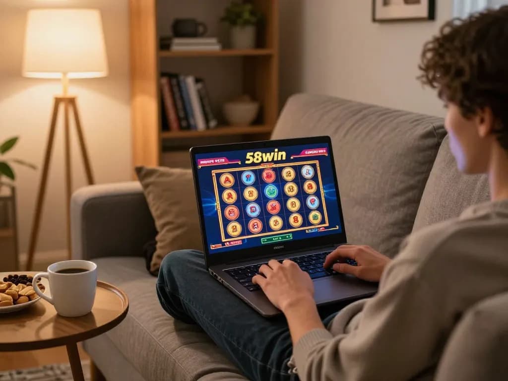 Player enjoying an engaging gaming session on 58win platform, showcasing the vibrant online casino experience.
