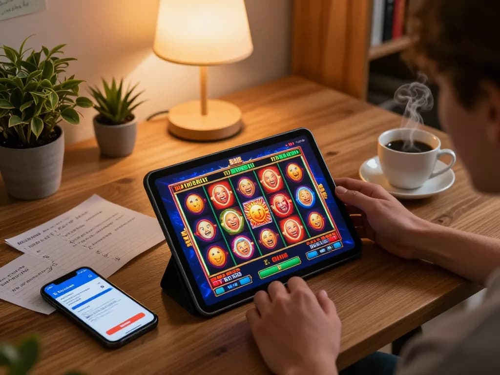 Experience mantra88 with dynamic online slots gameplay while surrounded by cozy home decor and betting notes.