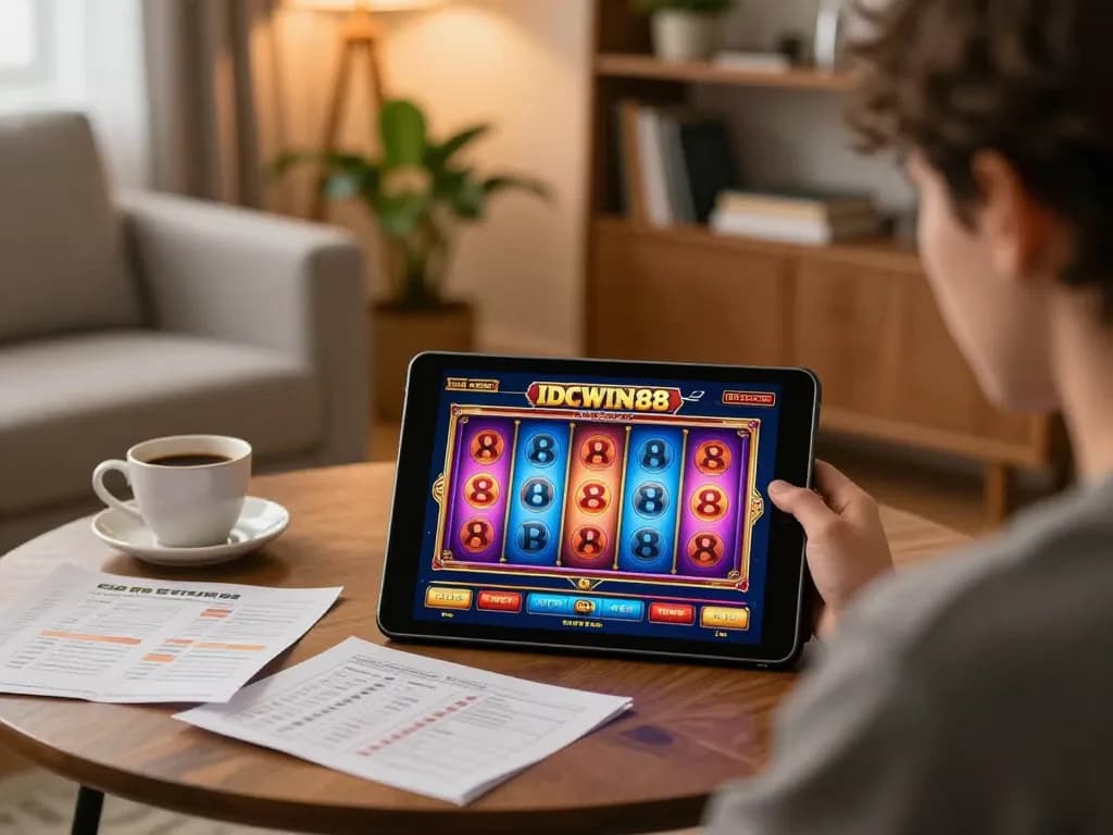 Engaging slot game session on IDCWIN88 Official with colorful reels displayed.
