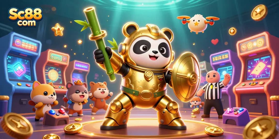 Experience exciting gaming action at Sc88 com with a vibrant casino scene and dynamic characters.