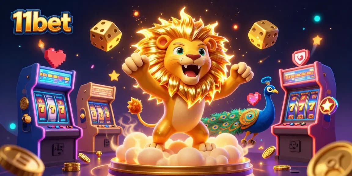 Experience the excitement of 11bet with thrilling slot games and dynamic casino elements in a vibrant scene.