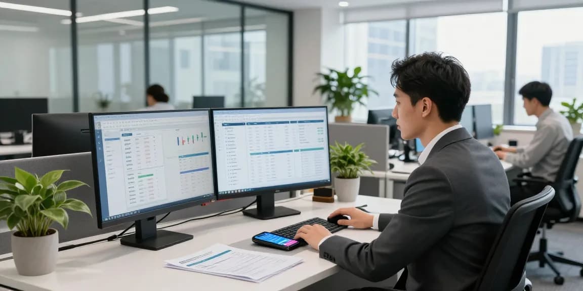 Solutions de CIBC business offrant une analyse financière moderne dans un bureau dynamique.