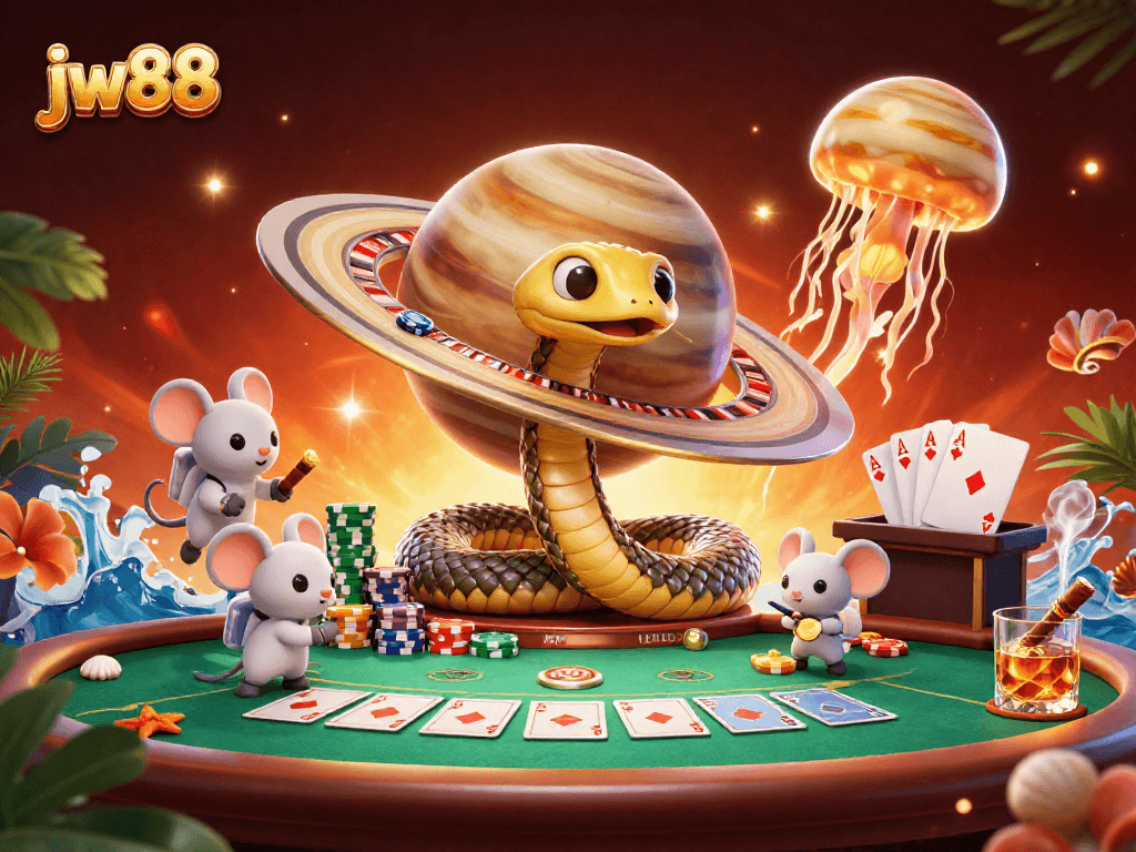 Experience thrilling gameplay at jw88 as astronauts bet on a cosmic roulette wheel.