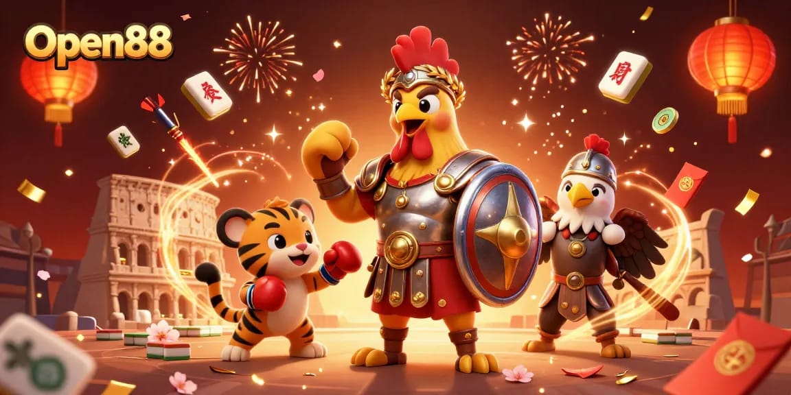 Engage in thrilling gameplay at Open88 with vibrant 3D characters and dynamic casino elements.