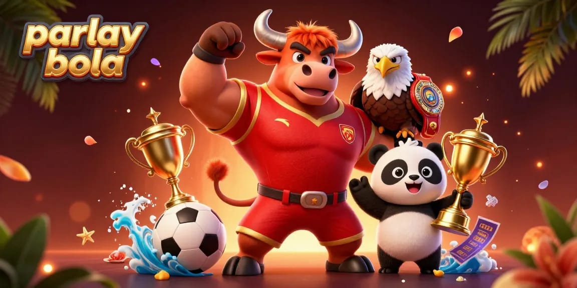 Engage with parlay bola as our vibrant characters celebrate big wins amidst sports betting elements.