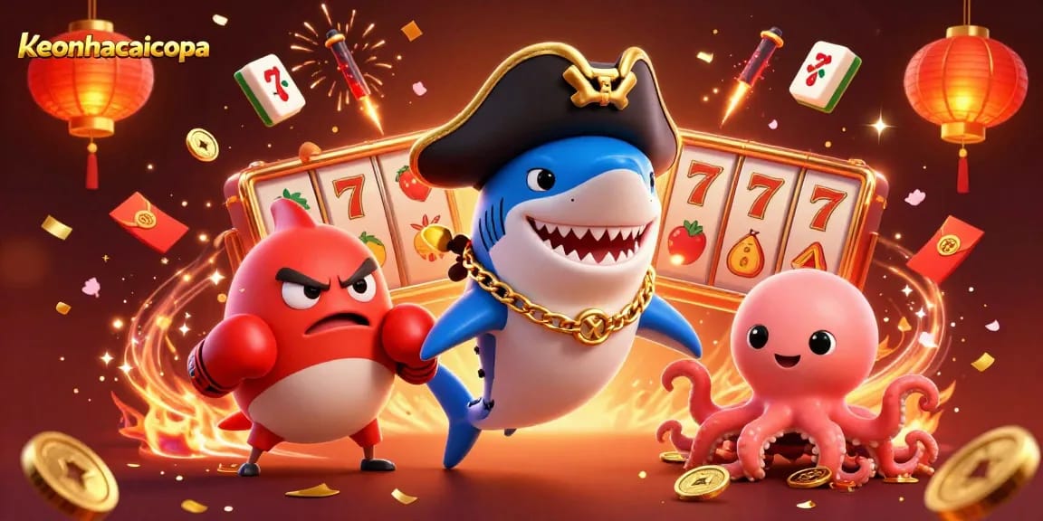 Engage with exciting slots at keonhacaicopa featuring dynamic 3D characters and vibrant casino elements.