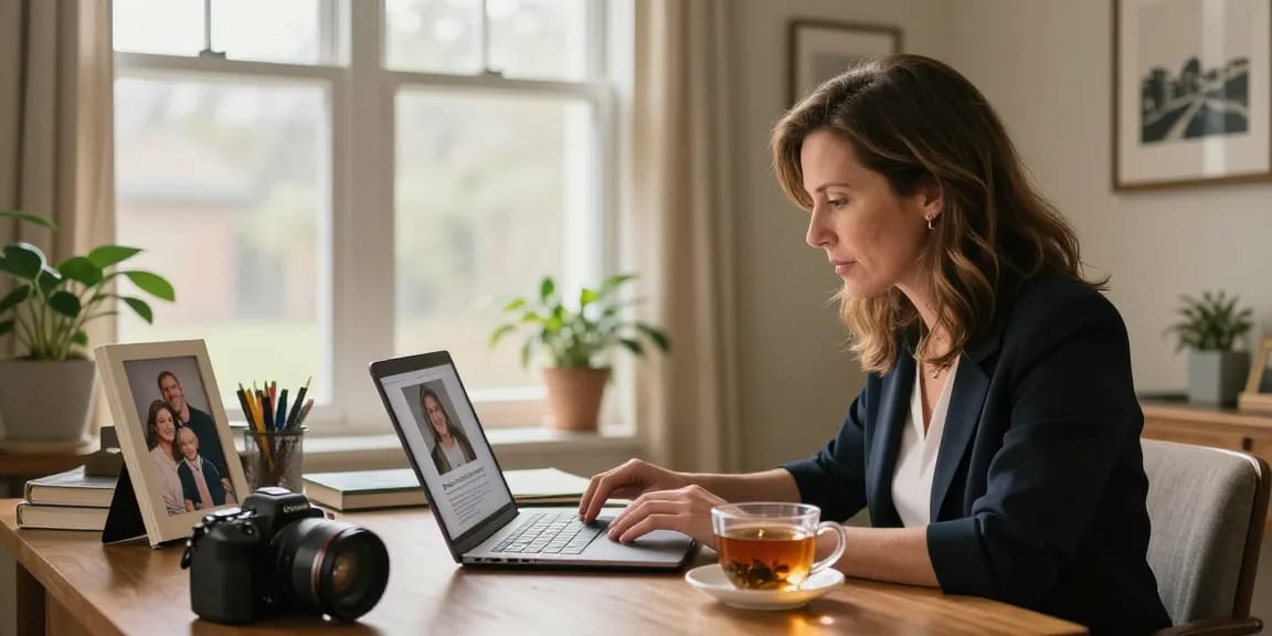 Diving into the truth about the obituary of Debby Clarke Belichick in a serene home office context.