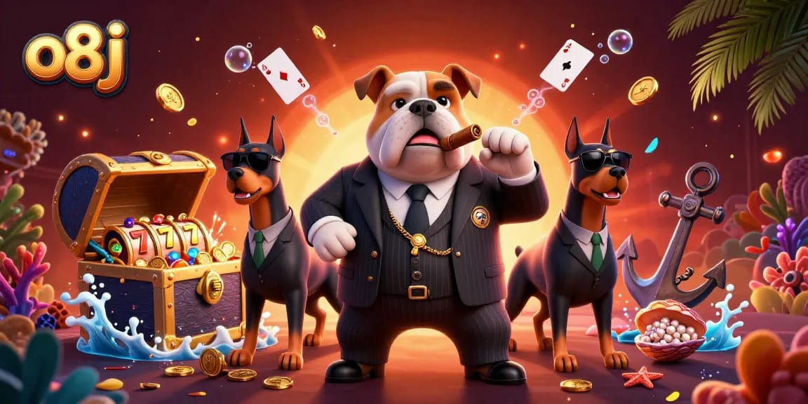 Win big at o8j with this lively casino-themed scene filled with golden slots and thrilling games.
