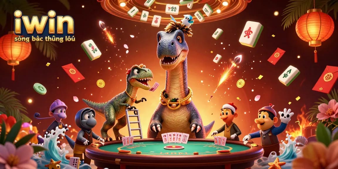 Engage in the exciting world of iwin sòng bạc thượng lưu with this vibrant 3D illustration depicting a whimsical casino scene.