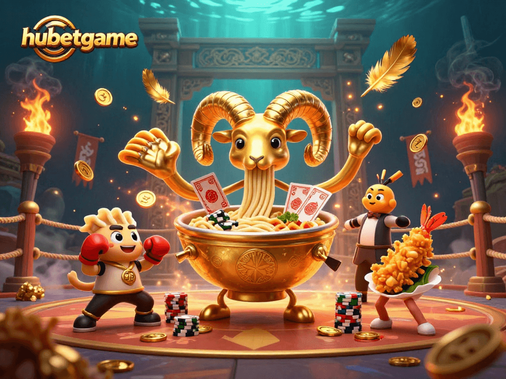 Experience exciting gameplay at hubetgame with unique characters in a vibrant casino scene featuring dynamic action.