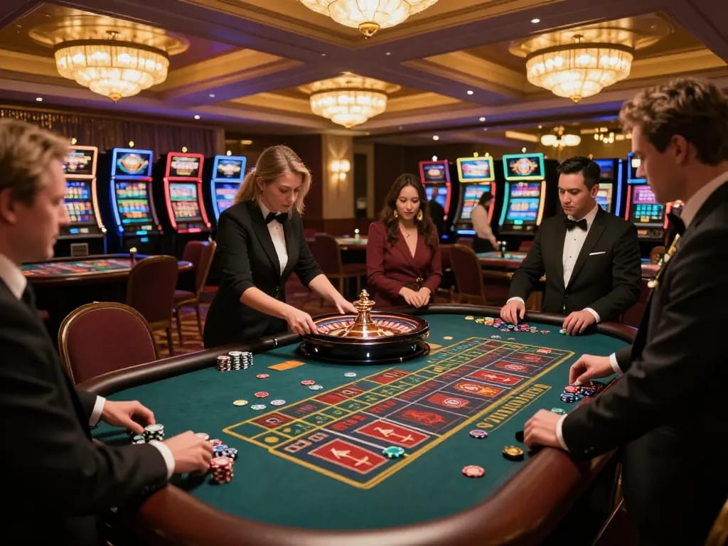 Experience exciting gameplay at 88clb roulette table with vibrant atmosphere and engaged players