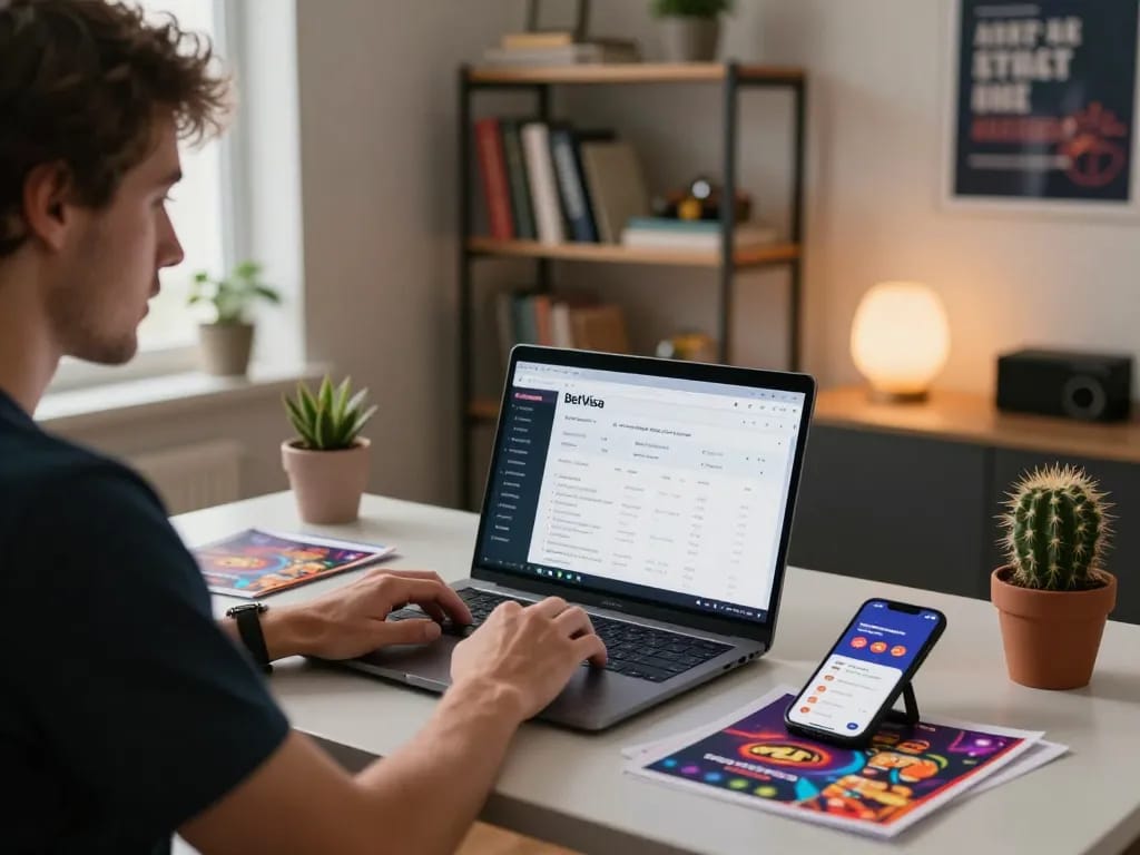 Boost your income with the BetVisa affiliate program in a vibrant home office setting