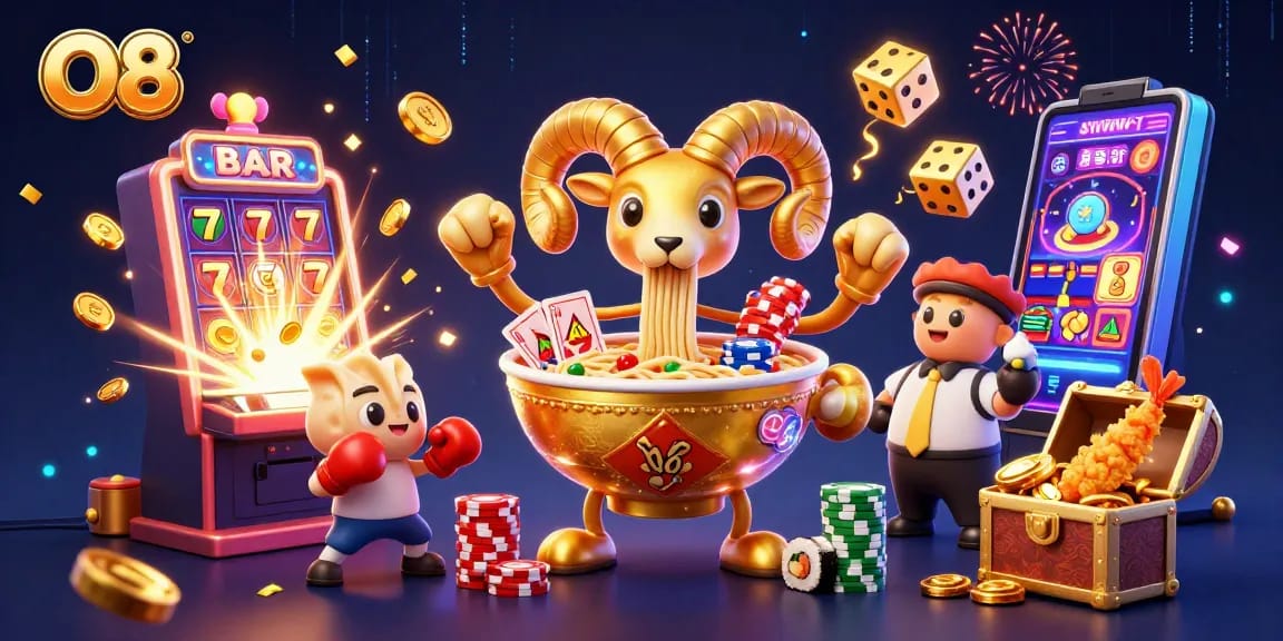 Engage in thrilling gameplay with O8, where vibrant characters invite players to experience exciting casino adventures.