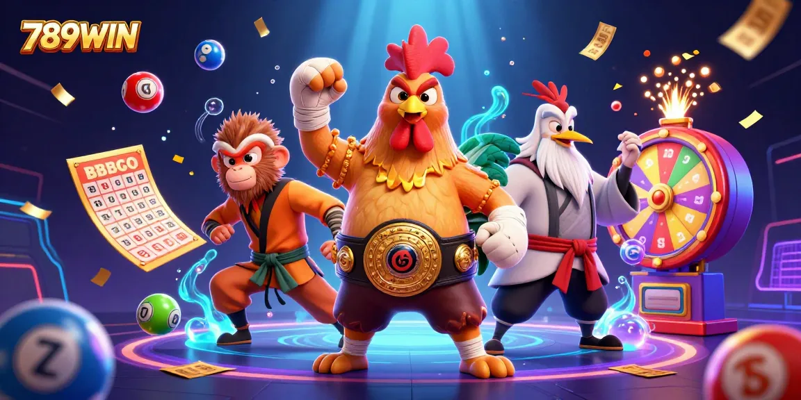 Engage with 789WIN’s exciting casino experience amidst vibrant game elements and dynamic characters.