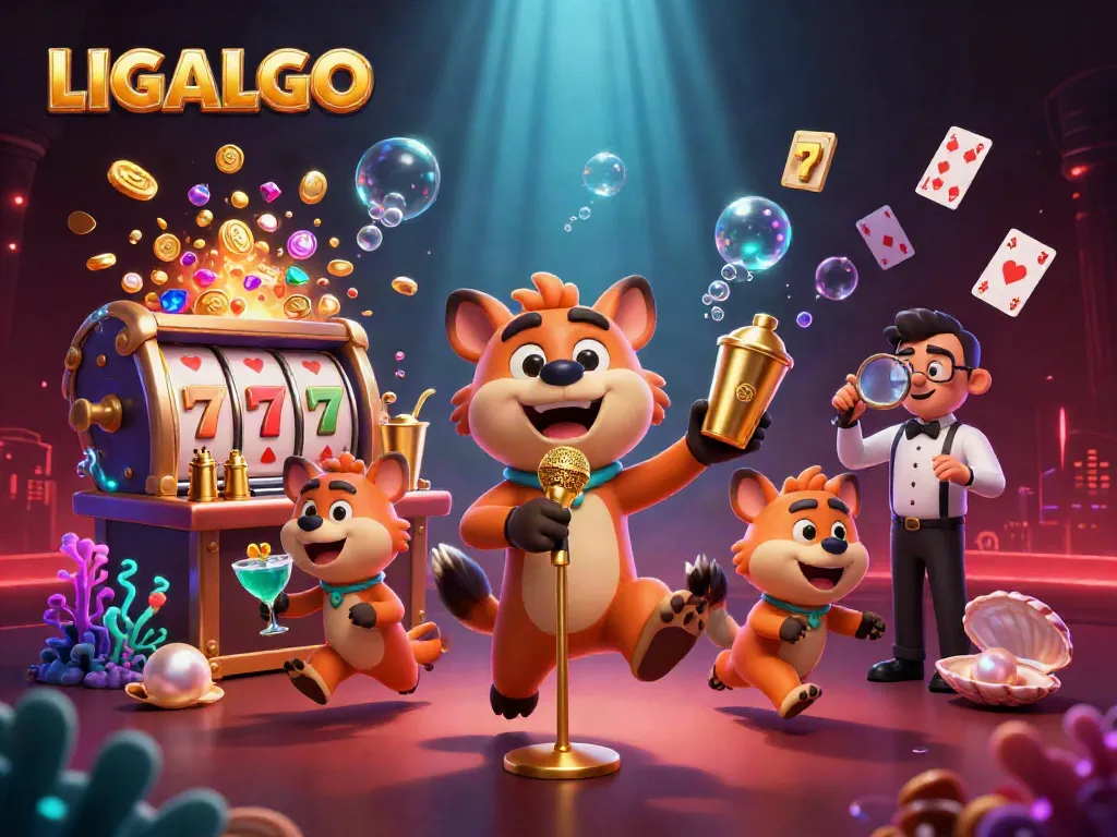 Engage with LIGALGO's vibrant 3D casino scene featuring hyena characters in action.