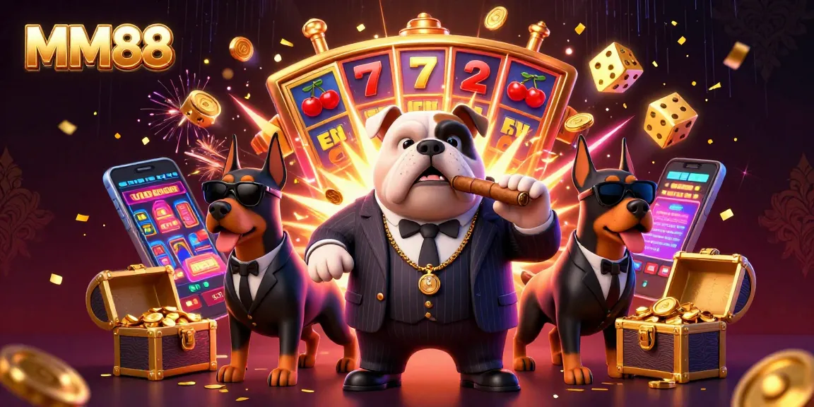 MM88 brings excitement to life with a colorful casino scene featuring unique characters and dynamic elements.