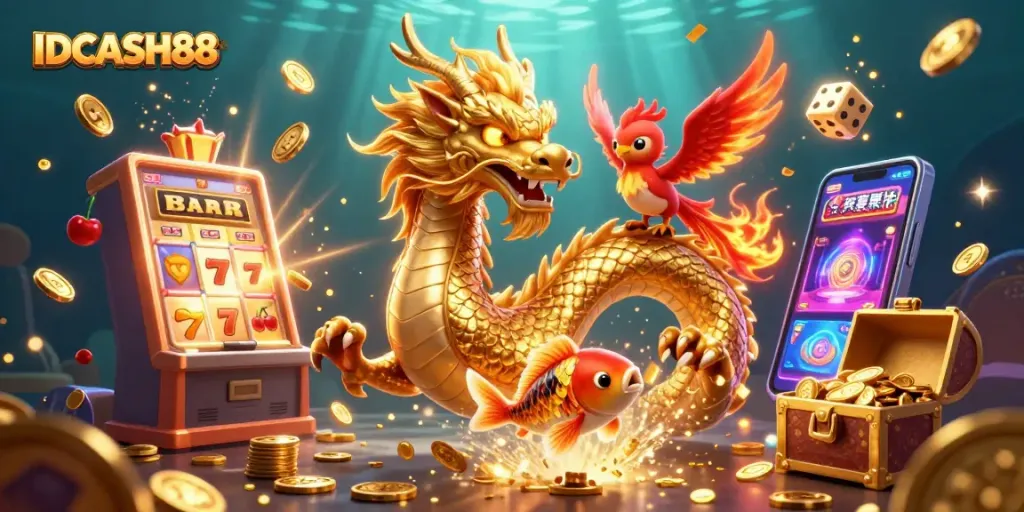 Play thrilling games at IDCASH88 with vibrant 3D characters and dynamic casino elements.
