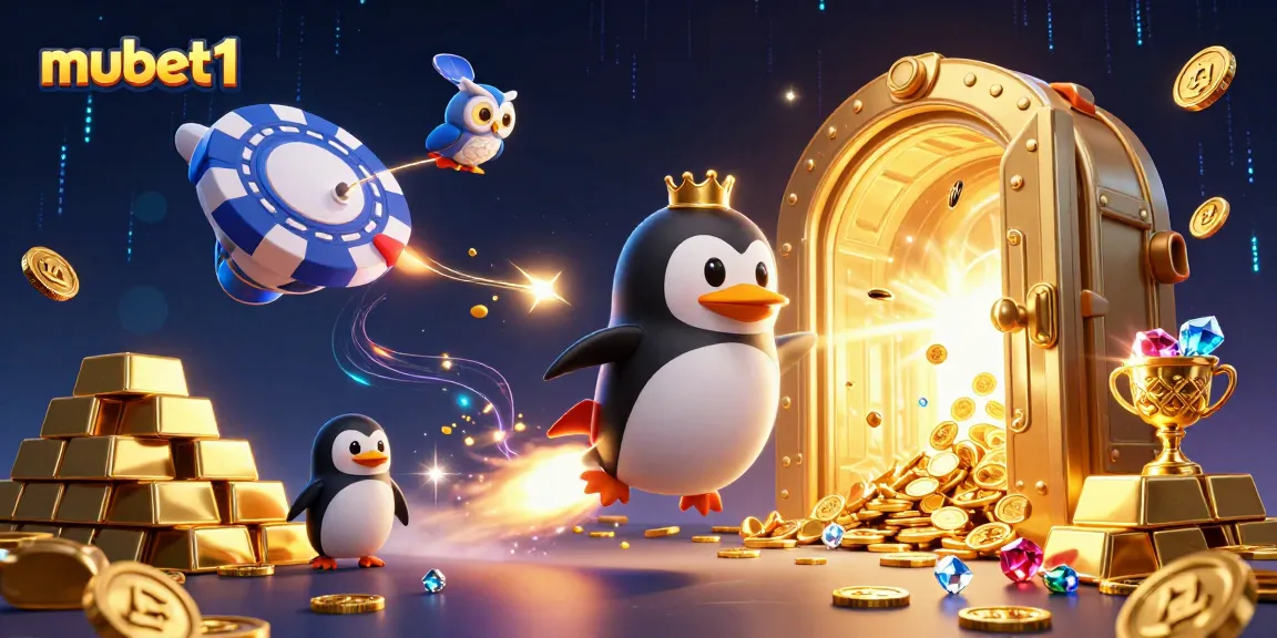 Engage with the exciting world of mubet1 as golden penguins soar through a vibrant casino universe.
