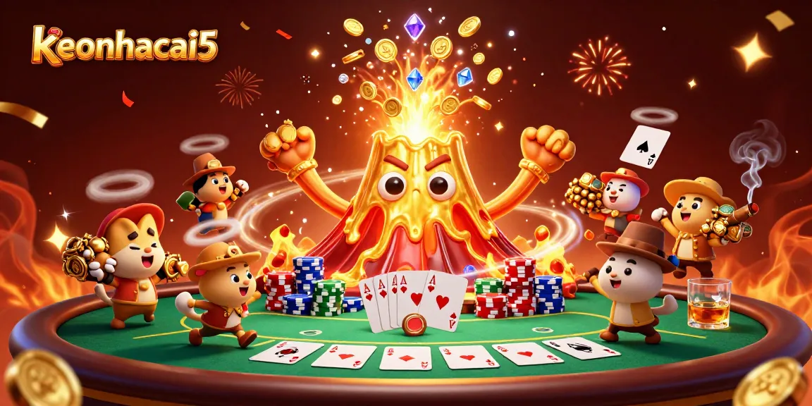 Engage with thrilling poker action and win big at keonhacai5 with a vibrant casino scene.