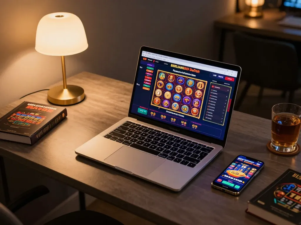 Engage with BERLIAN889 Daftar on a stylish home setup for online gaming.