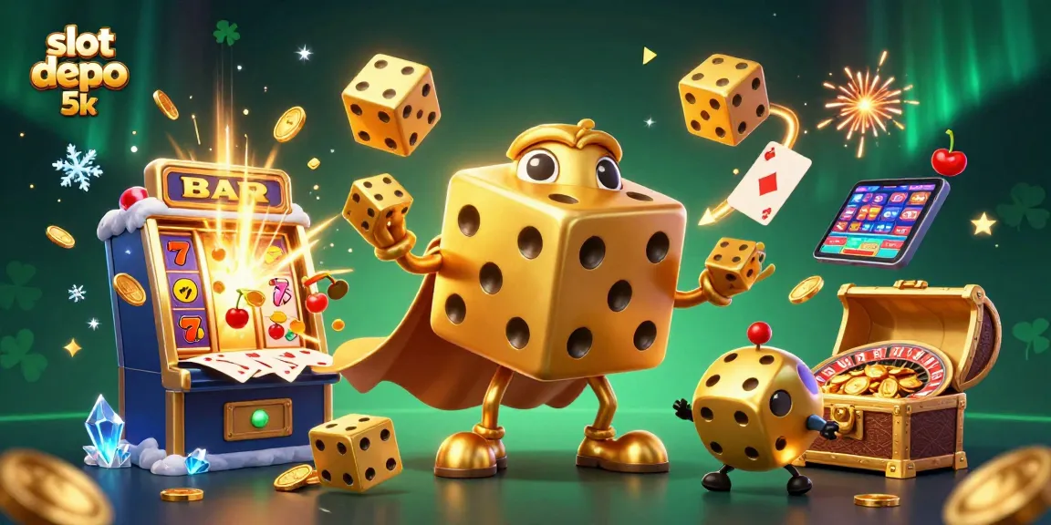 Experience thrilling wins at slot depo 5k with vibrant, action-packed casino elements and celebration.
