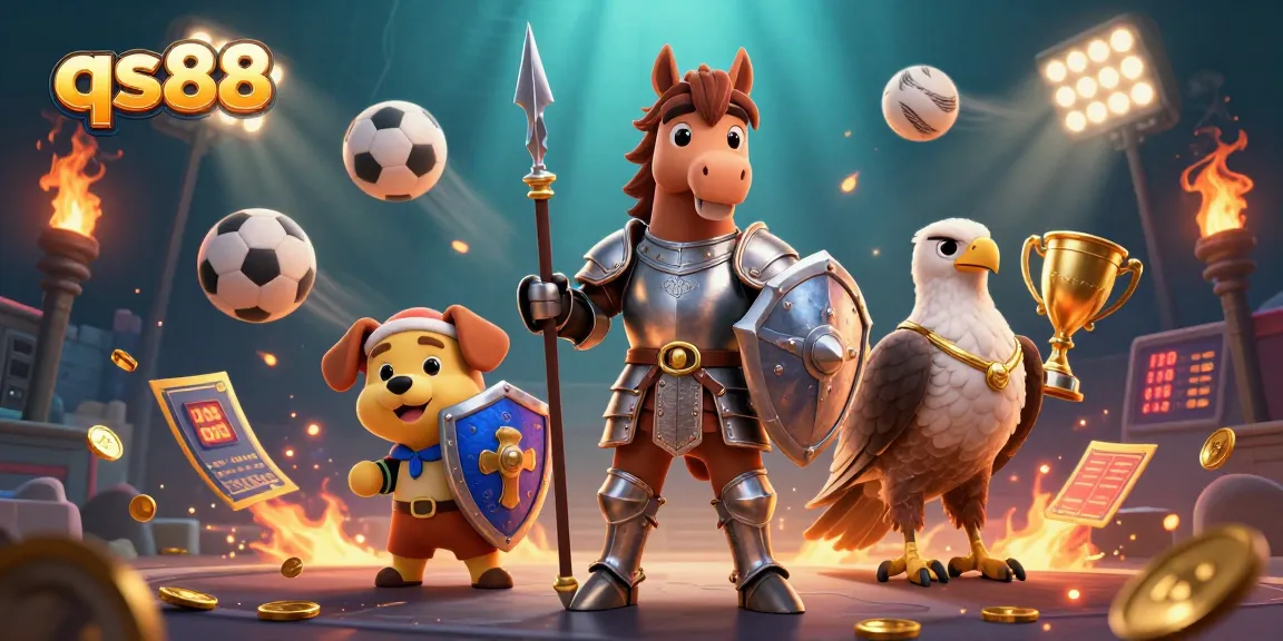 Experience thrilling gameplay at qs88 with dynamic sports and gaming elements in a vibrant casino-themed illustration.