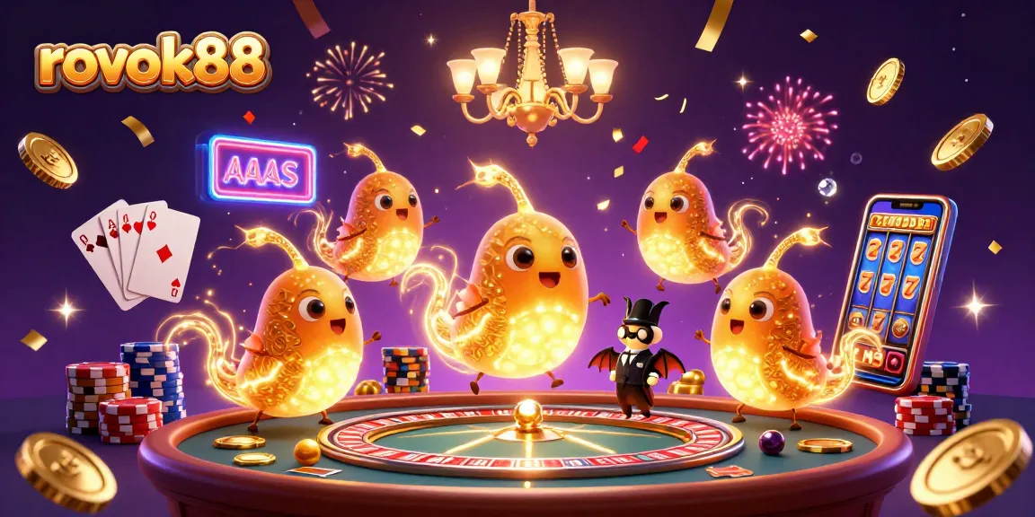 Experience the magic of gambling with rokok88 in this vibrant casino scene featuring glowworms.
