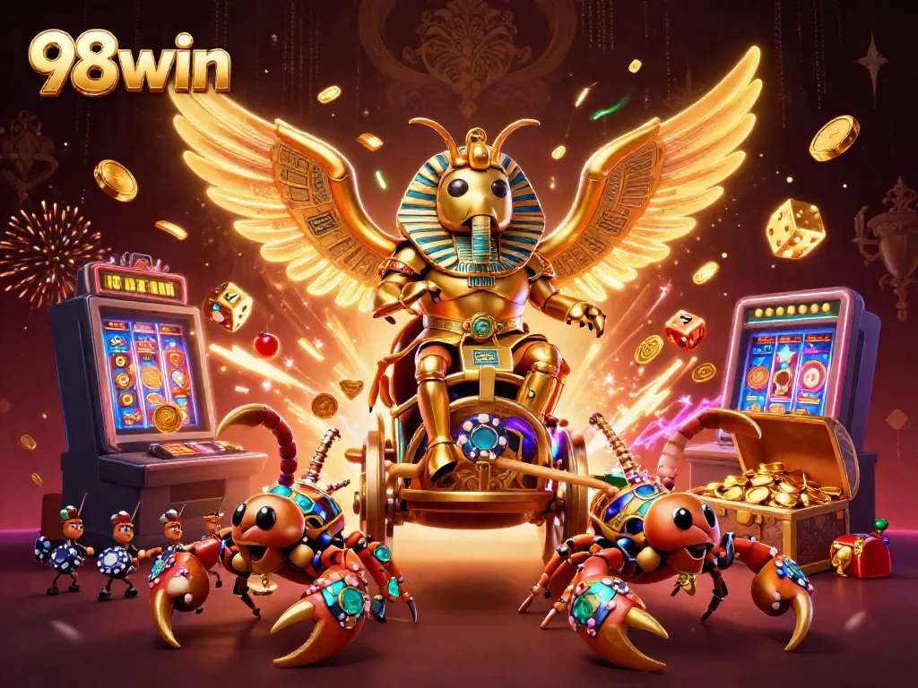 Spin the slots with 98win as you enjoy a lavish casino adventure featuring vibrant 3D visuals.