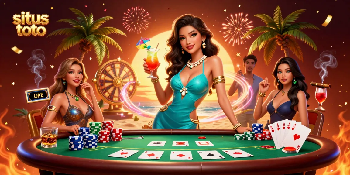 Experience the excitement at situs toto with a glamorous casino setting featuring vibrant elements.