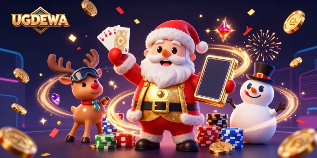 Experience exciting gameplay at UGDEWA with Santa's jackpot slots, vibrant games, and festive casino elements.