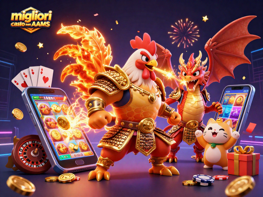I migliori casino non AAMS offrono esperienze avvincenti con un guerriero gallo e un drago.