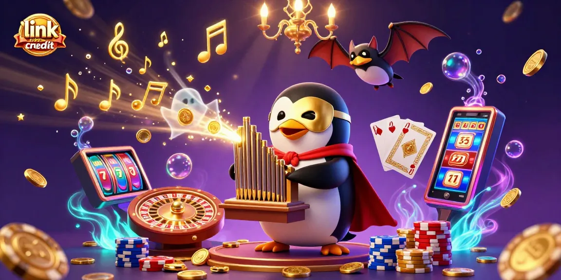 Claim link free credit bonuses in a vibrant 3D casino scene filled with excitement and chances to win.