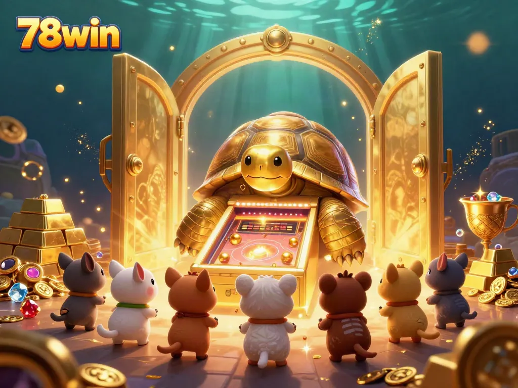 Experience the excitement of 78win with this vivid gambling scene filled with treasures.