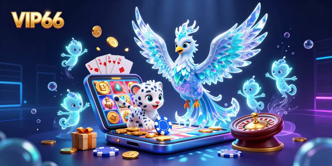 Experience the excitement at VIP66 with a fierce ice phoenix, a playful snow leopard, and glowing sprites!