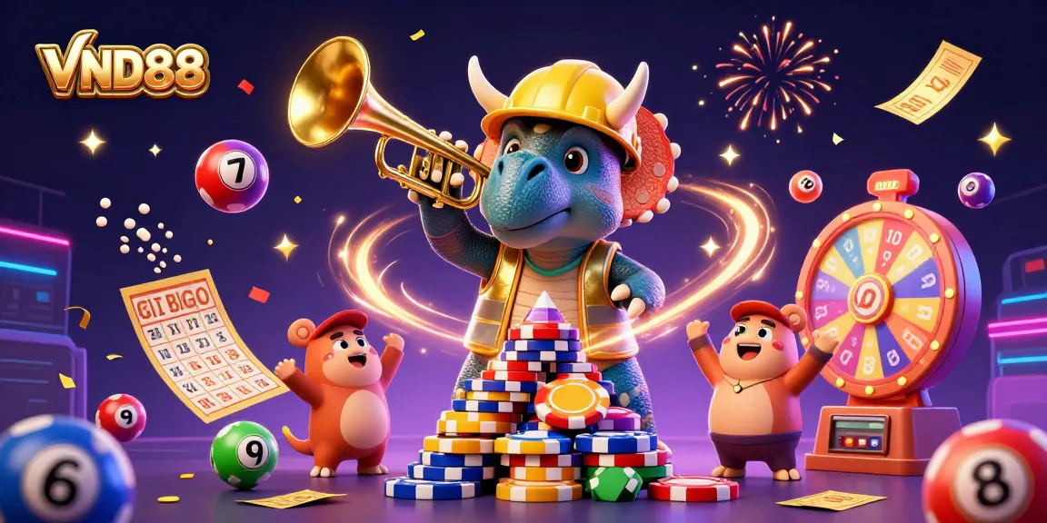 Engage with VND88 at the vibrant, festive gambling scene full of lottery and poker excitement.