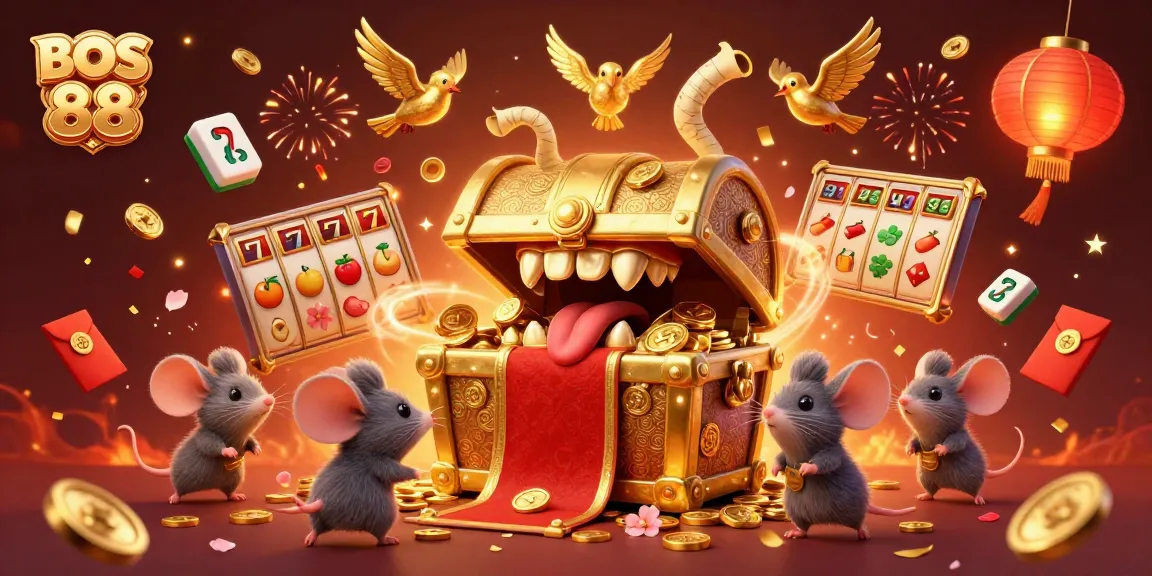 Permainan slot seru di BOS 88 dengan peti harta karun yang menarik perhatian pemain.