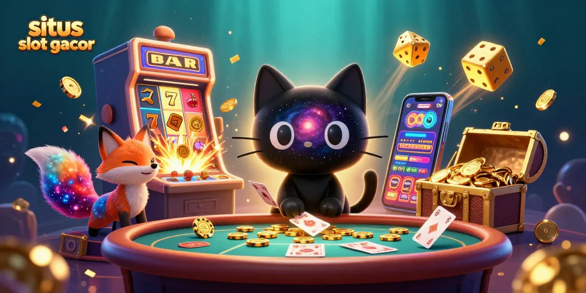 Experience the excitement of situs slot gacor with vibrant characters and symbols at a cosmic casino.