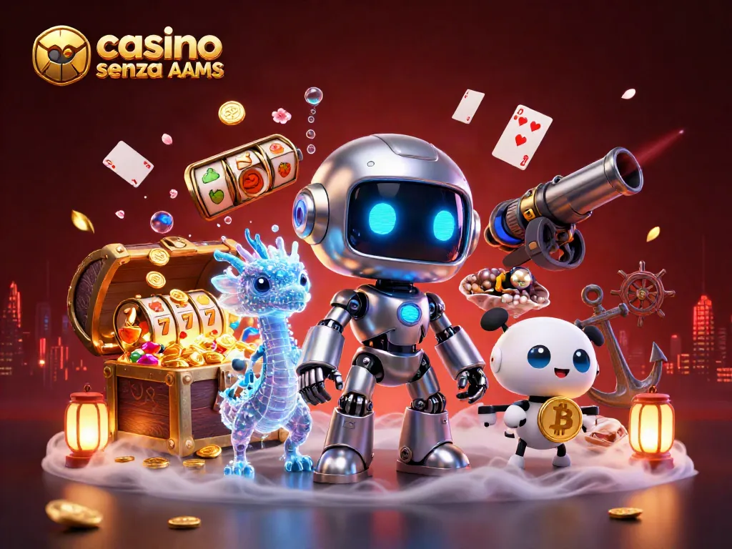 Gioca nei migliori casino senza AAMS con RTP elevato in questa illustrazione vibrante.