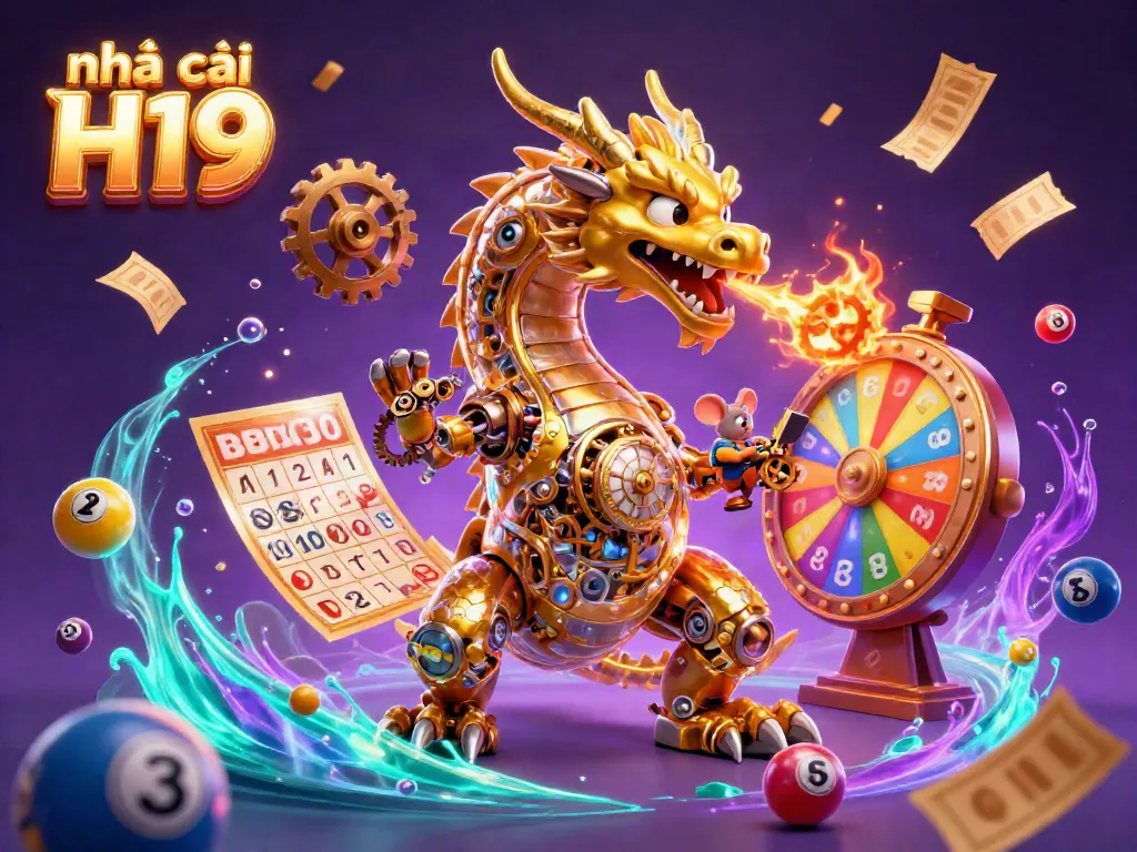 Experience thrilling gameplay with nhà cái H19's vibrant casino environment illustrated in 3D.