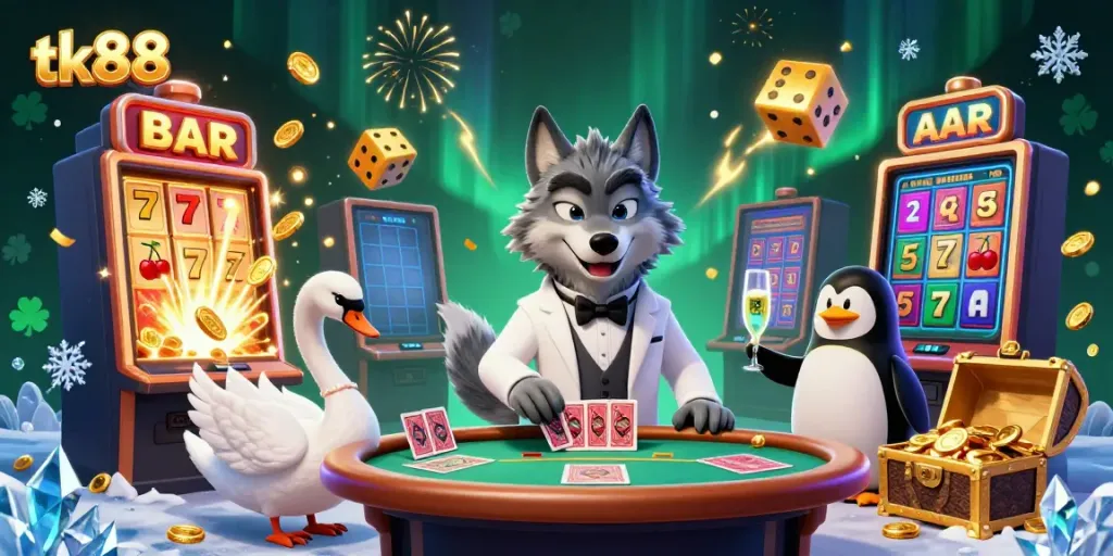 Celebrate winnings at tk88 with colorful casino games and sophisticated characters in a festive atmosphere.