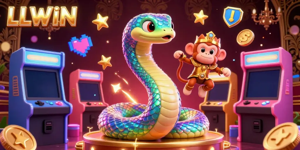 Experience exciting gameplay with LLWIN's vibrant casino atmosphere, featuring dynamic characters and game elements.