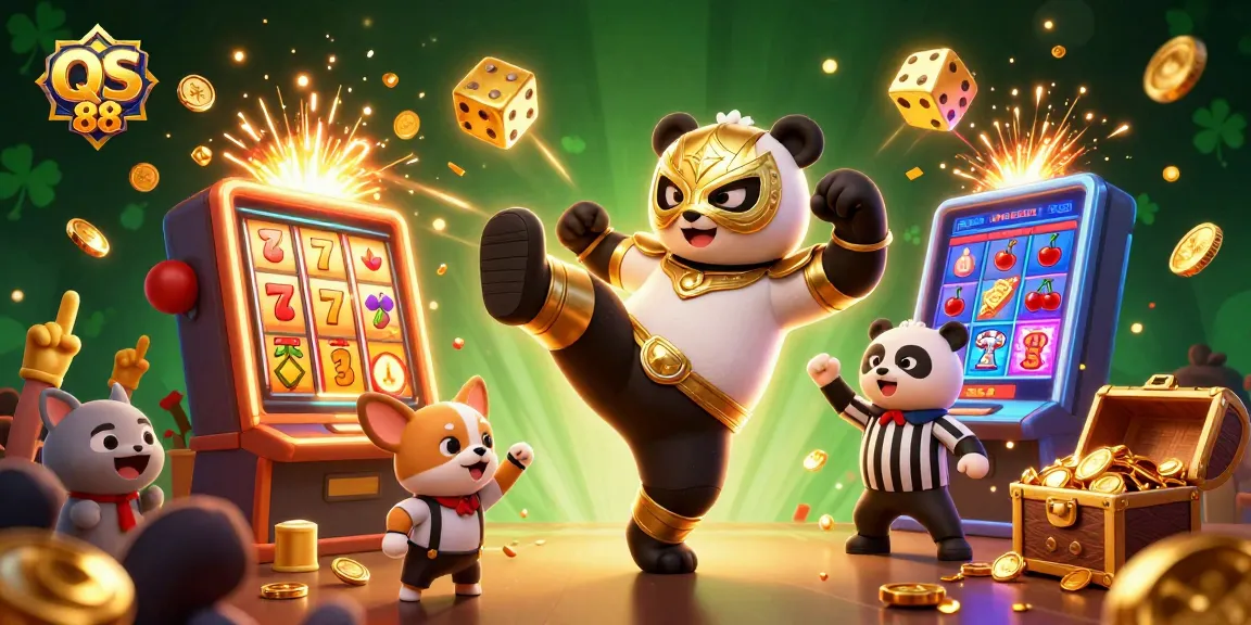 Experience the thrill of QS 88 with charming cartoon elements and vibrant casino action.