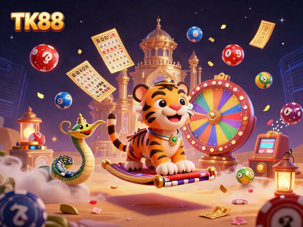 Experience dynamic gaming with TK88's thrilling casino adventure featuring a vibrant scene of excitement.