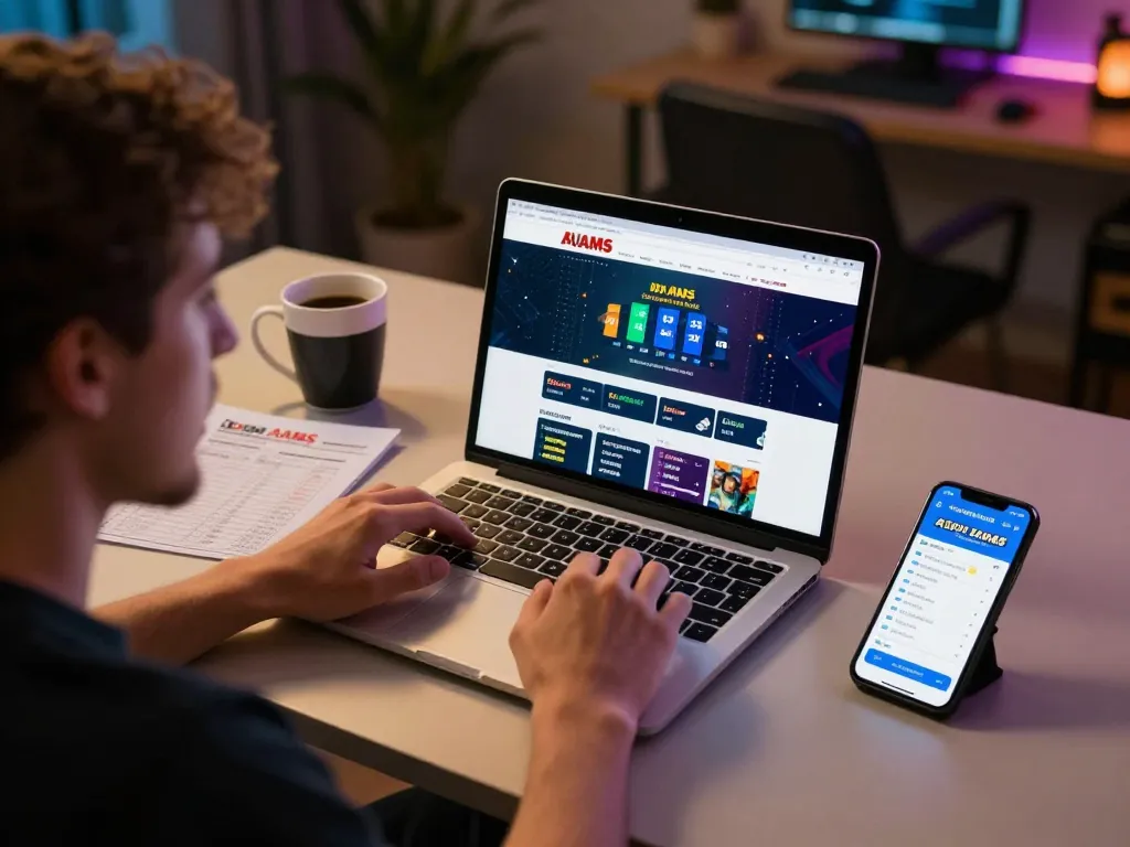 Persona impegnata nelle scommesse su un sito di bookmaker non AAMS, analizzando quote e strategia