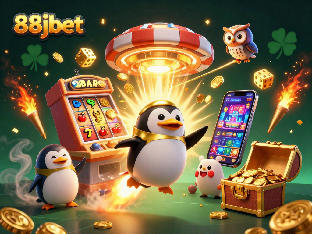 Win big at 88jbet with the golden penguin racing towards casino glory and exciting jackpots.