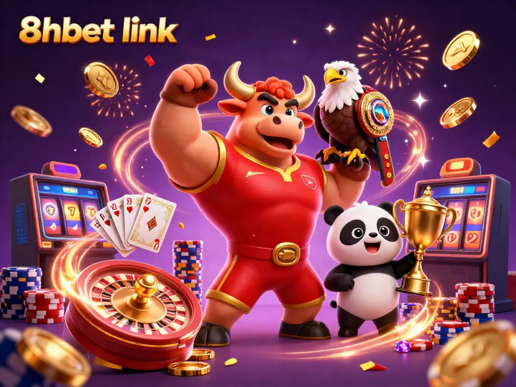 Experience the thrill of 8xbet link with our vibrant casino-themed illustration featuring victory, excitement, and stunning visuals.