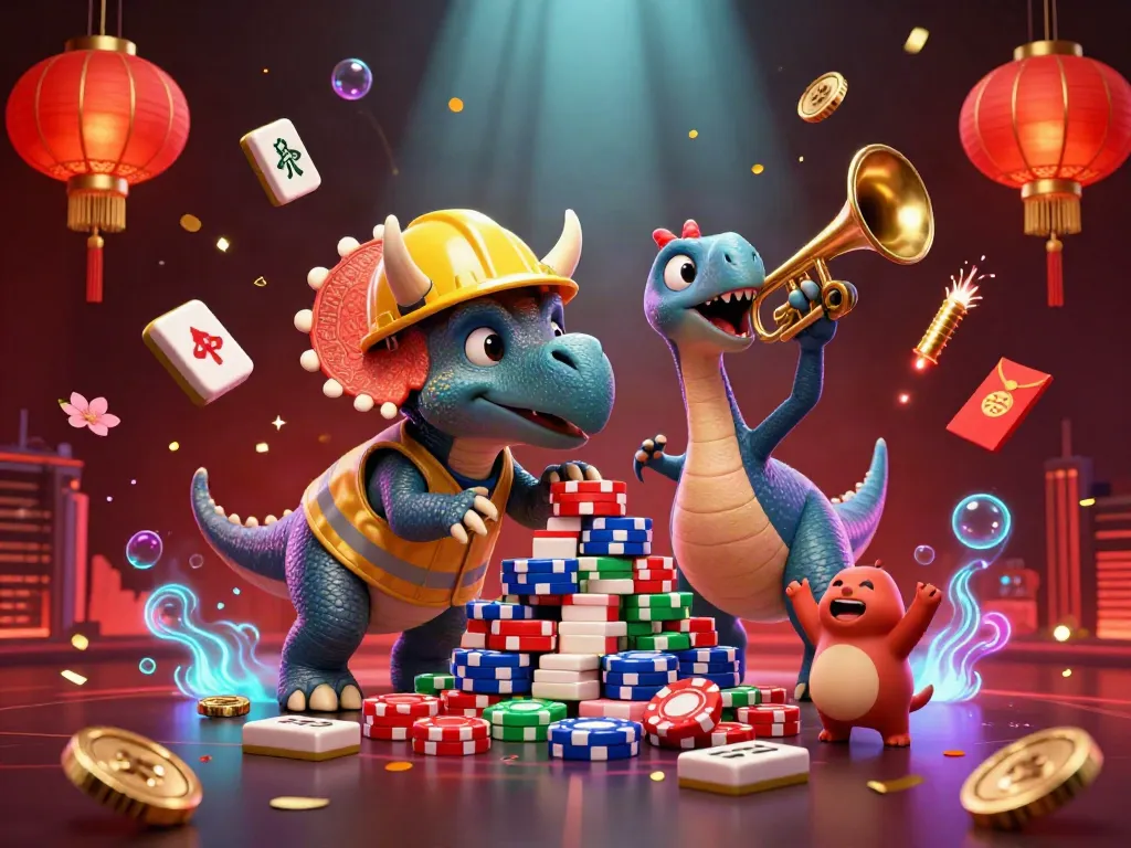 Engage with the SHBET Casino's vibrant celebration of gaming and luck featuring dynamic 3D elements and playful characters.